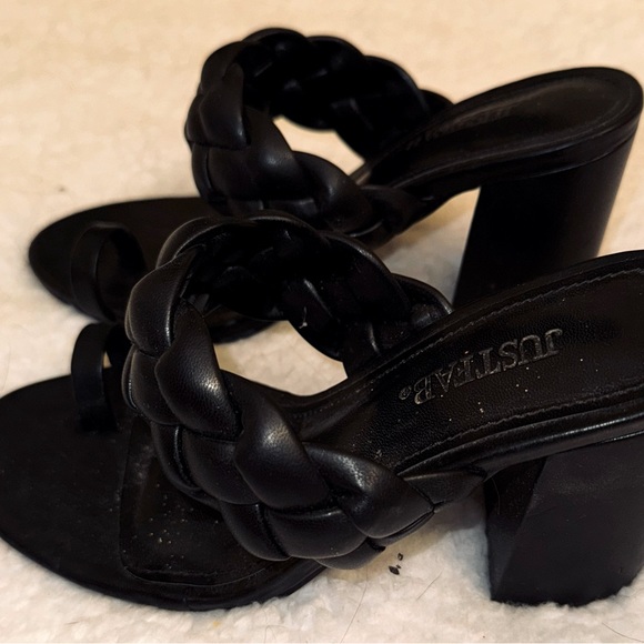 Black braided heel sandal - Picture 4 of 4